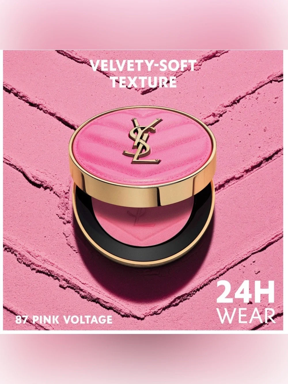 YSL Make me Blush 24H Buildable Powder Blush in shade 87 Pink Voltage